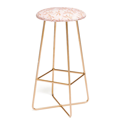 Schatzi Brown Dragonfly Peach Bar Stool