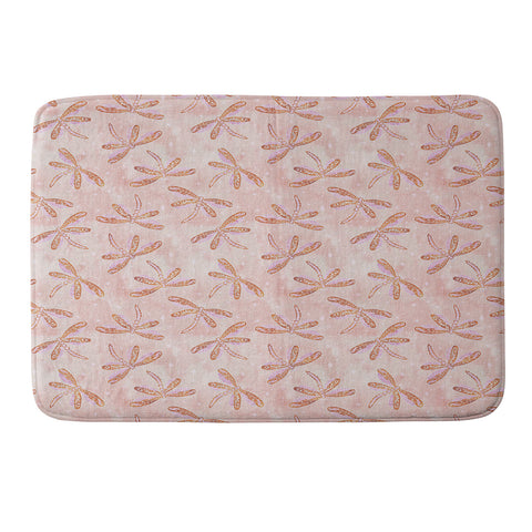 Schatzi Brown Dragonfly Peach Memory Foam Bath Mat