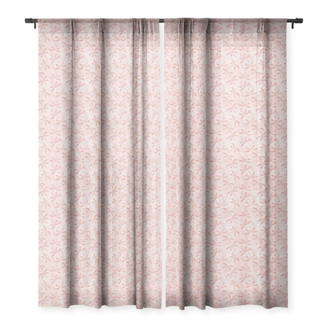 Schatzi Brown Dragonfly Peach Sheer Window Curtain