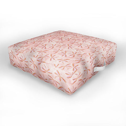 Schatzi Brown Dragonfly Peach Outdoor Floor Cushion