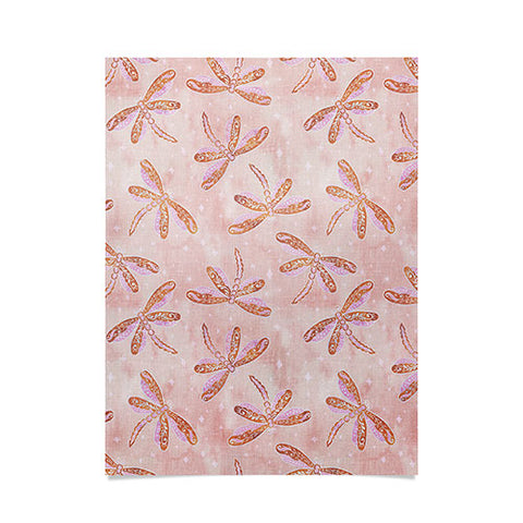 Schatzi Brown Dragonfly Peach Poster