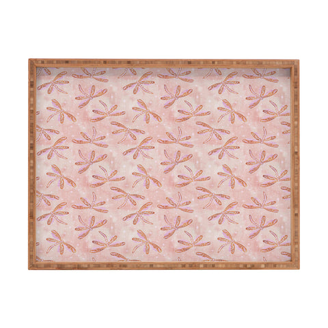 Schatzi Brown Dragonfly Peach Rectangular Tray