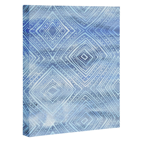 Schatzi Brown Drawn Diamond Chambray Art Canvas