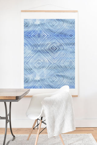Schatzi Brown Drawn Diamond Chambray Art Print And Hanger