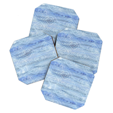 Schatzi Brown Drawn Diamond Chambray Coaster Set
