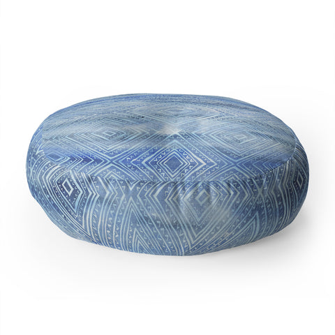 Schatzi Brown Drawn Diamond Chambray Floor Pillow Round