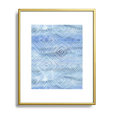 Schatzi Brown Drawn Diamond Chambray Metal Framed Art Print