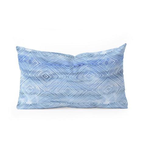 Schatzi Brown Drawn Diamond Chambray Oblong Throw Pillow