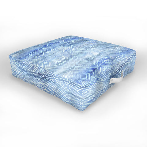 Schatzi Brown Drawn Diamond Chambray Outdoor Floor Cushion