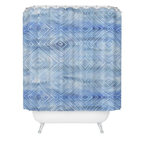 Schatzi Brown Drawn Diamond Chambray Shower Curtain