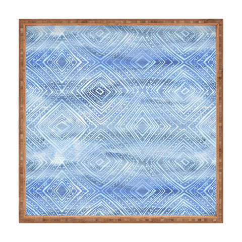 Schatzi Brown Drawn Diamond Chambray Square Tray