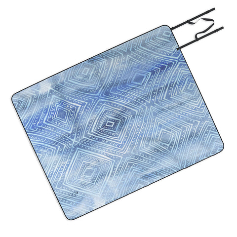 Schatzi Brown Drawn Diamond Chambray Picnic Blanket