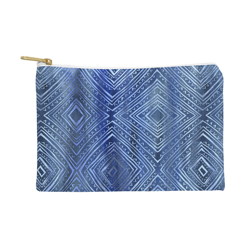 Schatzi Brown Drawn Diamond Denim Pouch