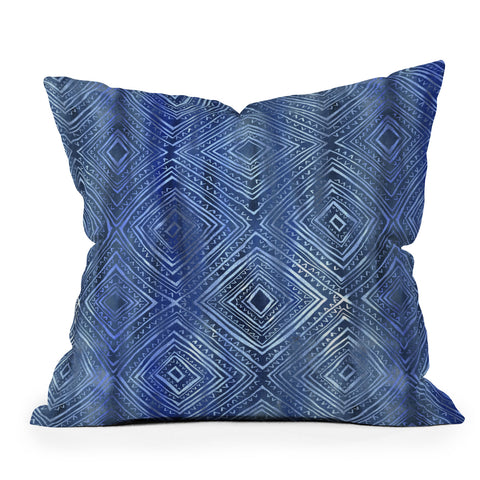 Schatzi Brown Drawn Diamond Denim Throw Pillow