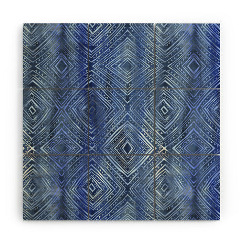 Schatzi Brown Drawn Diamond Denim Wood Wall Mural