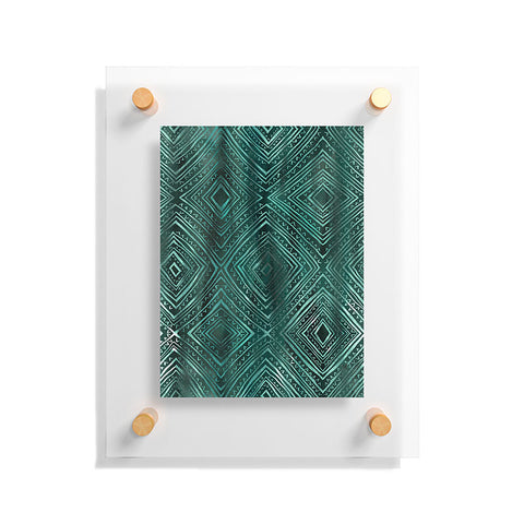 Schatzi Brown Drawn Diamond Green Floating Acrylic Print