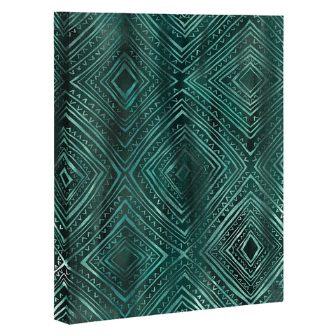 Schatzi Brown Drawn Diamond Green Art Canvas