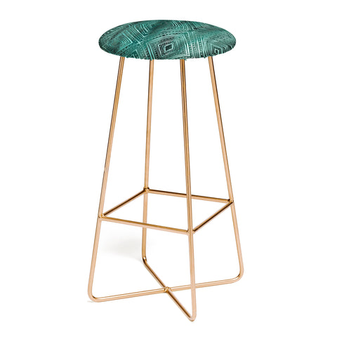 Schatzi Brown Drawn Diamond Green Bar Stool