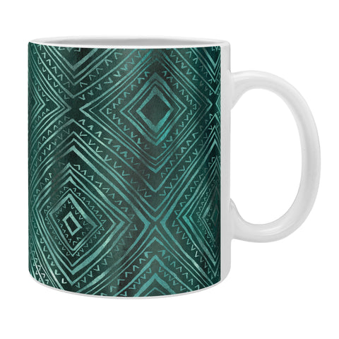 Schatzi Brown Drawn Diamond Green Coffee Mug
