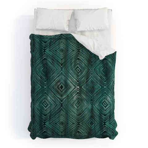Schatzi Brown Drawn Diamond Green Comforter