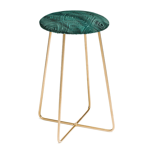 Schatzi Brown Drawn Diamond Green Counter Stool