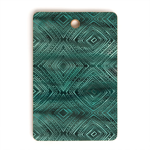 Schatzi Brown Drawn Diamond Green Cutting Board Rectangle