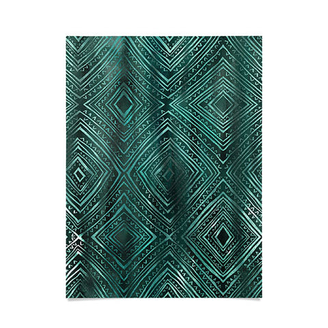 Schatzi Brown Drawn Diamond Green Poster