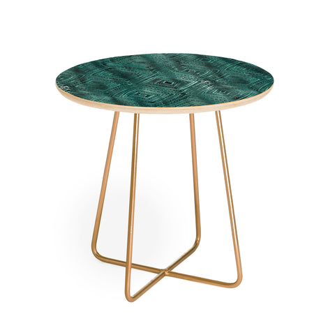 Schatzi Brown Drawn Diamond Green Round Side Table
