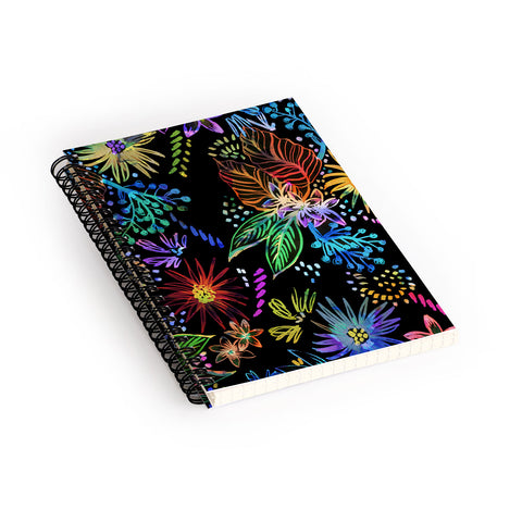 Schatzi Brown Eden Floral Black Spiral Notebook