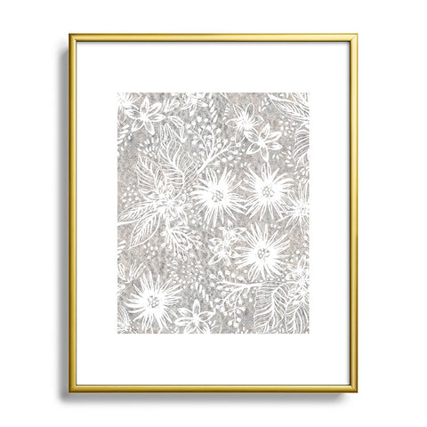 Schatzi Brown Eden Floral Sand Metal Framed Art Print