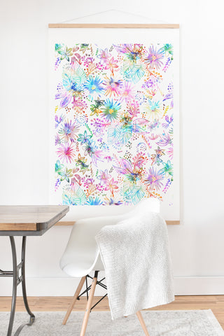 Schatzi Brown Eden Floral White Art Print And Hanger