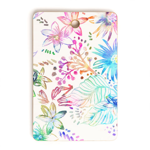 Schatzi Brown Eden Floral White Cutting Board Rectangle