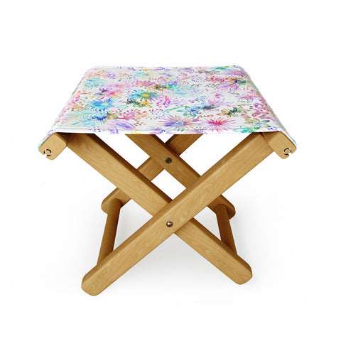 Schatzi Brown Eden Floral White Folding Stool