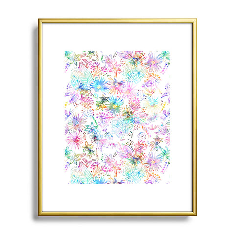 Schatzi Brown Eden Floral White Metal Framed Art Print