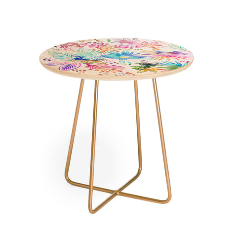Schatzi Brown Eden Floral White Round Side Table