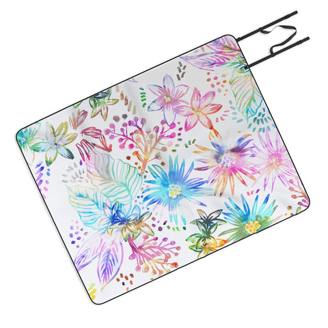 Schatzi Brown Eden Floral White Picnic Blanket