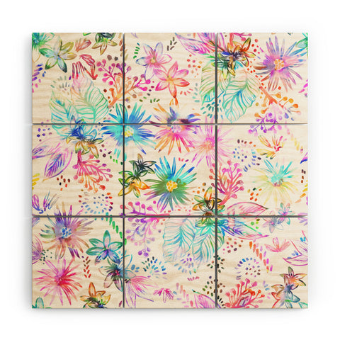 Schatzi Brown Eden Floral White Wood Wall Mural