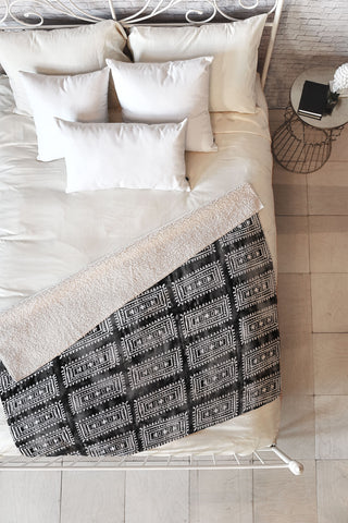 Schatzi Brown Efate Black Fleece Throw Blanket