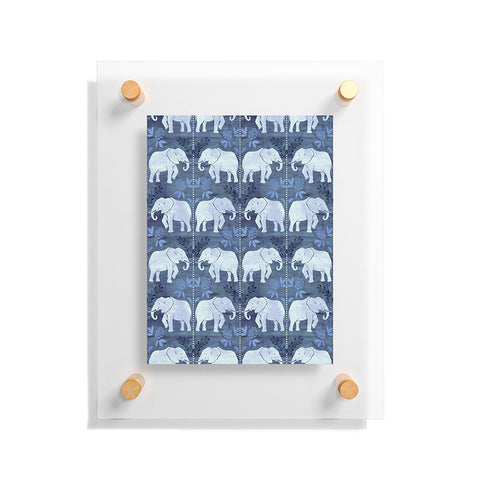 Schatzi Brown Elephant 1 Blue Floating Acrylic Print