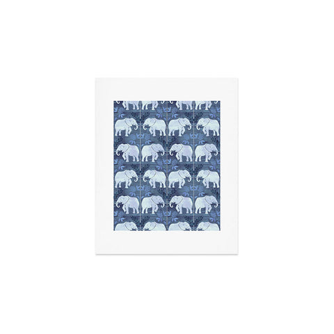 Schatzi Brown Elephant 1 Blue Art Print