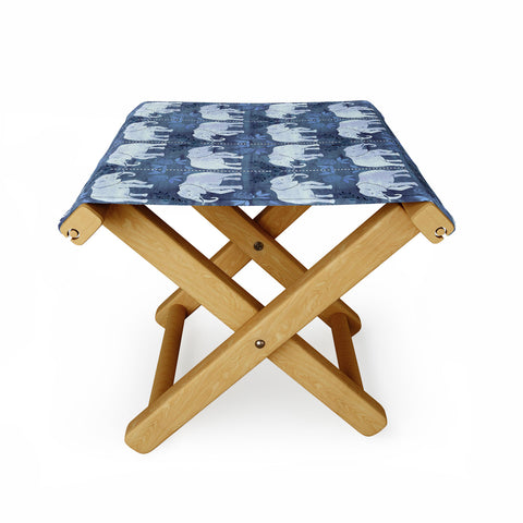 Schatzi Brown Elephant 1 Blue Folding Stool