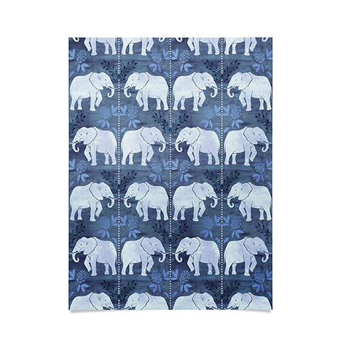 Schatzi Brown Elephant 1 Blue Poster