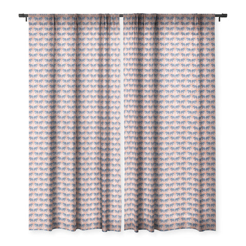 Schatzi Brown Elephant 1 Mango Sheer Window Curtain