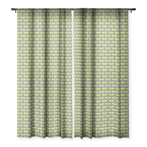 Schatzi Brown Elephant 1 Neon Sheer Window Curtain