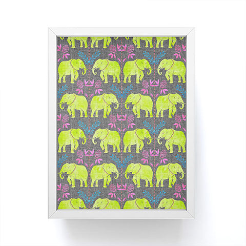 Schatzi Brown Elephant 1 Neon Framed Mini Art Print