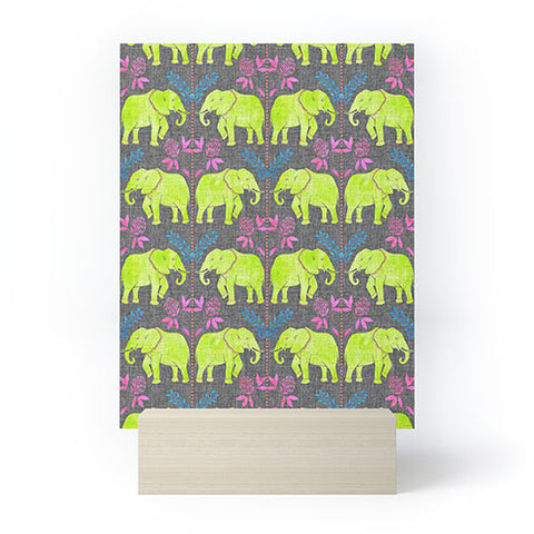 Schatzi Brown Elephant 1 Neon Mini Art Print