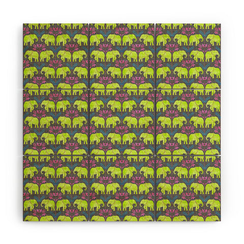 Schatzi Brown Elephant 1 Neon Wood Wall Mural