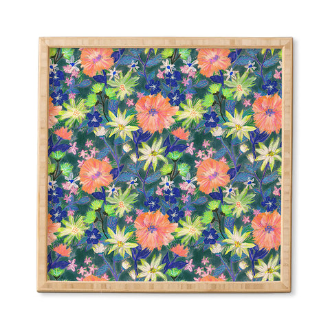 Schatzi Brown Elizabeth Floral Green Framed Wall Art