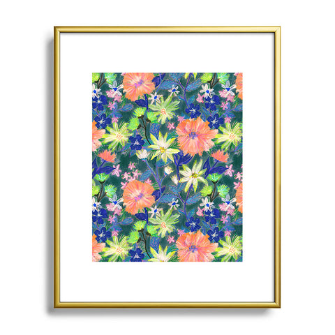 Schatzi Brown Elizabeth Floral Green Metal Framed Art Print