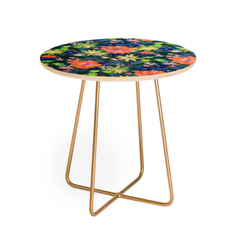 Schatzi Brown Elizabeth Floral Green Round Side Table